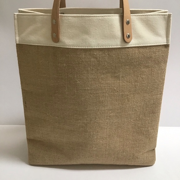 Brighton Lovebirds Floral Jute Canvas w/Leather Handles Tote Bag NEW - Picture 12 of 16